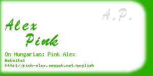 alex pink business card